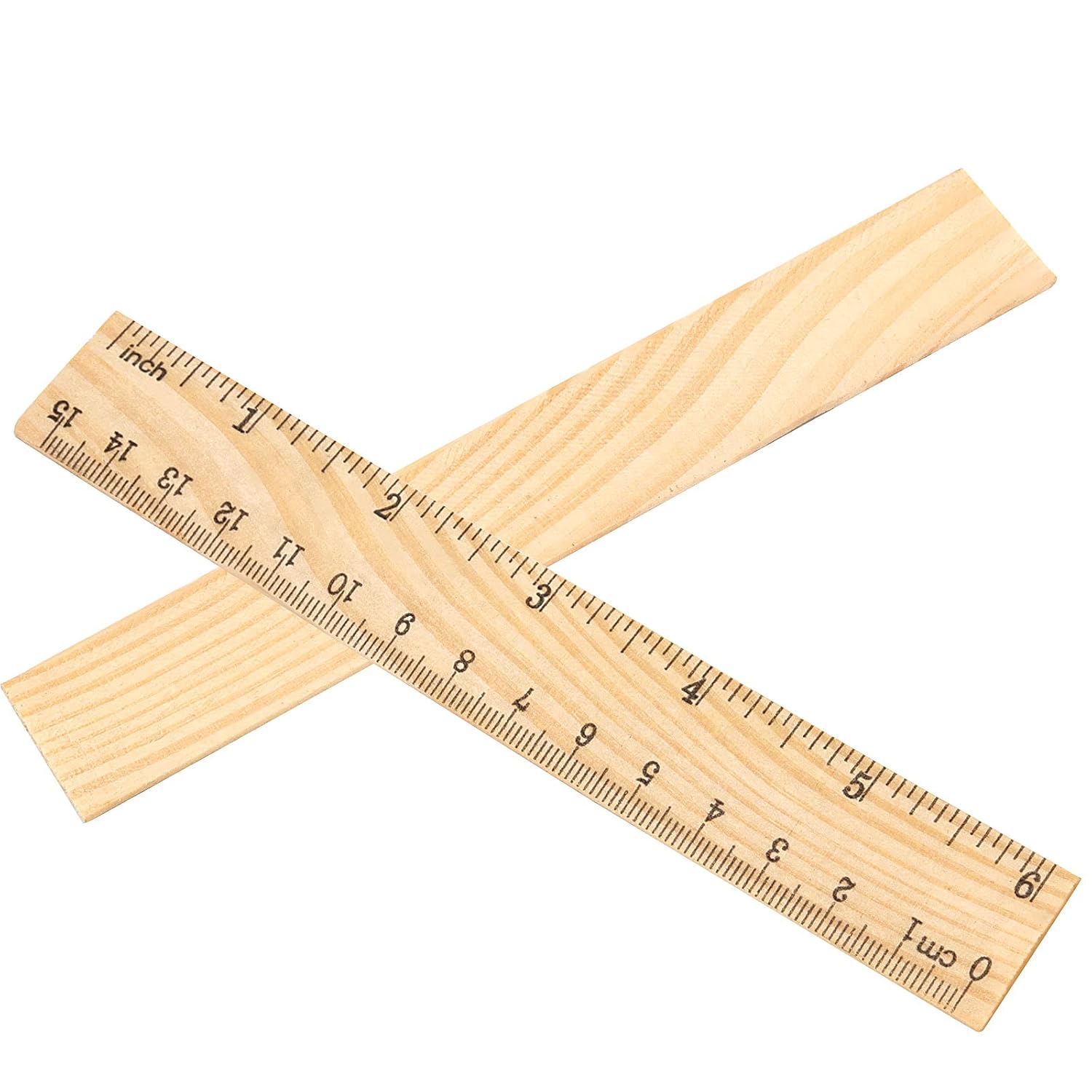 144 reglas de madera de 6 pulgadas, 5.9 in, 2 escalas de madera precisa, herramienta de medición de madera de doble cara para estudiantes,