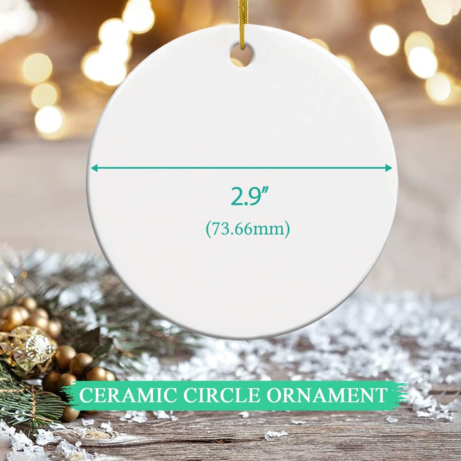 Adorno de cerámica personalizado para la primera Navidad como una familia de tres 2023, adorno de Navidad personalizado para la primera Navidad como