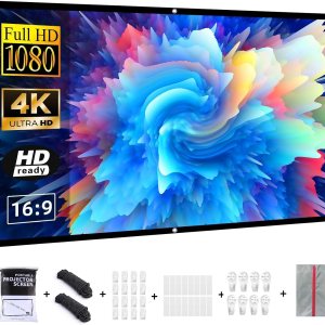 VERCORKIN Pantalla de proyección de 84 pulgadas, pantallas de proyector para exteriores, pantalla de película portátil 169, pantalla de proyección VERCORKIN Pantalla de proyección de 84 pulgadas, pantallas de proyector para exteriores, pantalla de película portátil 169, pantalla de proyección