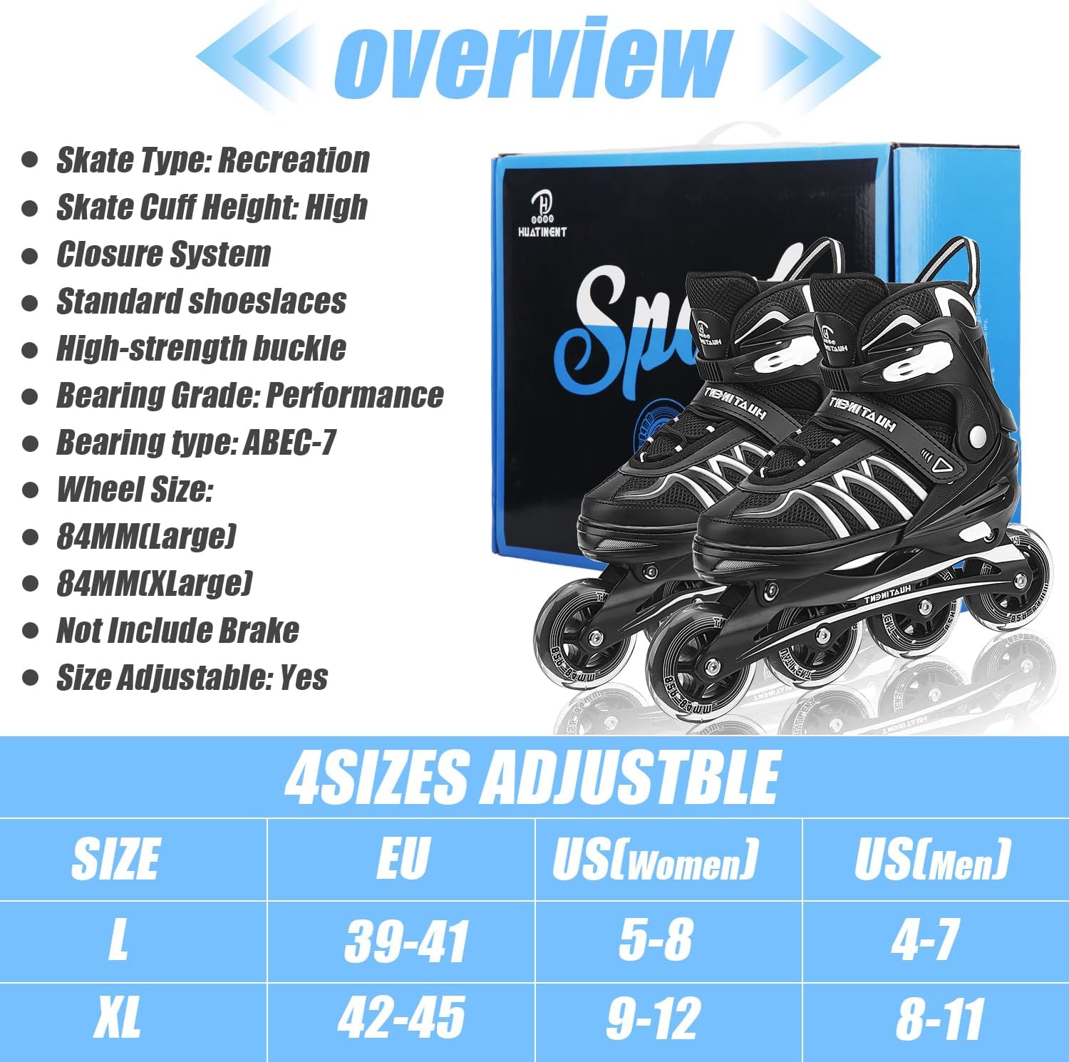 Patines en línea ajustables para mujeres y hombres, patines para adultos, mujeres y hombres con ruedas grandes, patines para mujer para jóvenes,