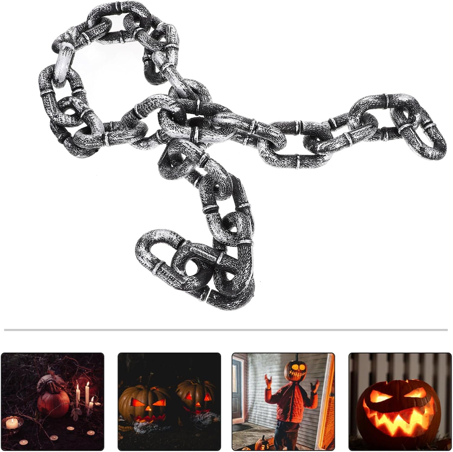 STOBOK Cadena de Halloween, cadenas de plástico de 3.3 ft, cadenas falsas de Halloween, cadenas de decoración de Halloween, cadenas de disfraces de