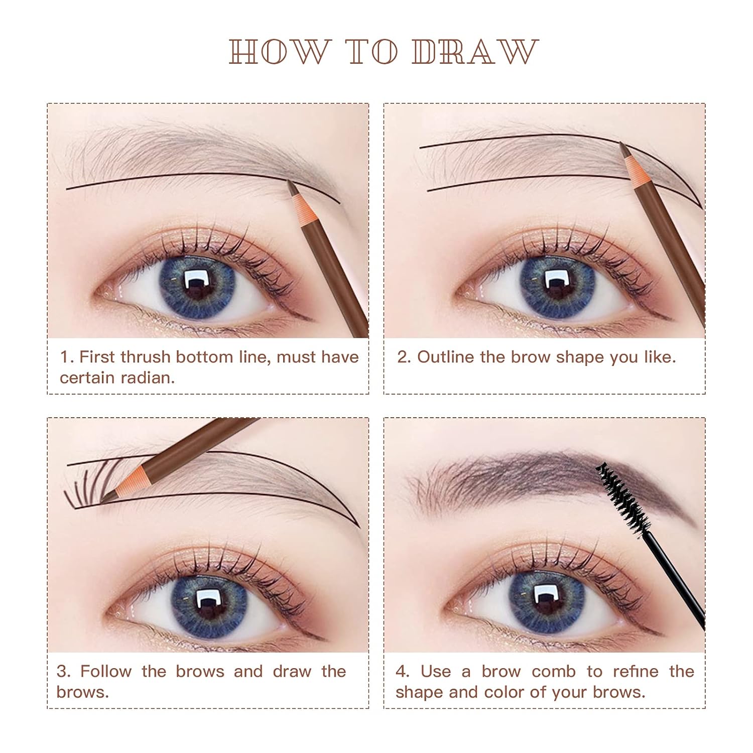 Juego de bolígrafos impermeables para cejas, cordón de extracción, lápiz de cejas Microblading, kit de suministros de lápiz de cejas blanco y