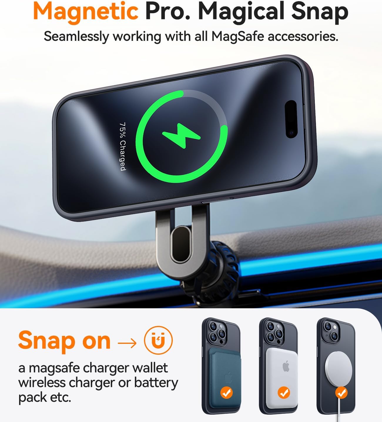 CANSHN Funda magnética diseñada para iPhone 15 Pro Max compatible con Magsafe translúcida mate delgada y a prueba de golpes, funda protectora para