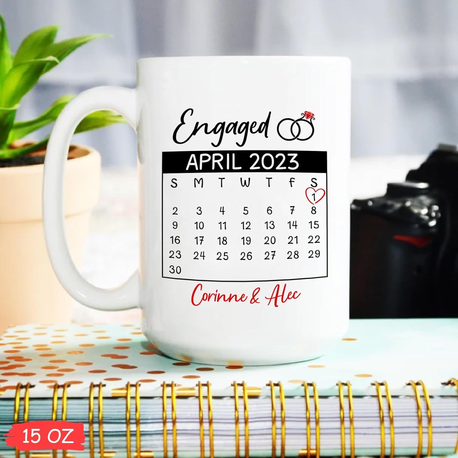Taza de cerámica comprometida personalizada, tazas de compromiso regalo para pronto ser novia y novio, regalos de compromiso para recién casados