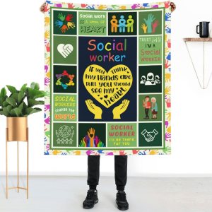 Manta de trabajador social, regalos para mujeres y hombres, manta de franela de felpa suave y cálida para sofá, cama, oficina, 50 x 60 pulgadas Manta de trabajador social, regalos para mujeres y hombres, manta de franela de felpa suave y cálida para sofá, cama, oficina, 50 x 60 pulgadas