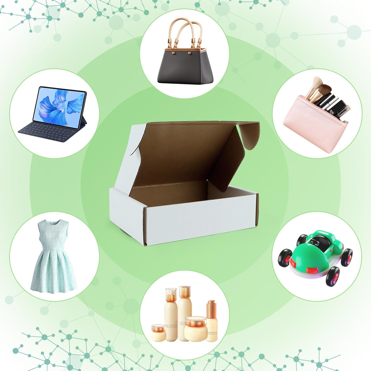 Paquete de 25 cajas de envío de 9 x 6 x 2 pulgadas para pequeñas empresas, cajas de cartón corrugado blanco para envío de correo, cajas de cartón