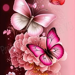 ZKOPAVS Kit de pintura de diamante por números, mariposas rosadas y flores para adultos y niños, pinturas bordadas para decoración de pared del ZKOPAVS Kit de pintura de diamante por números, mariposas rosadas y flores para adultos y niños, pinturas bordadas para decoración de pared del