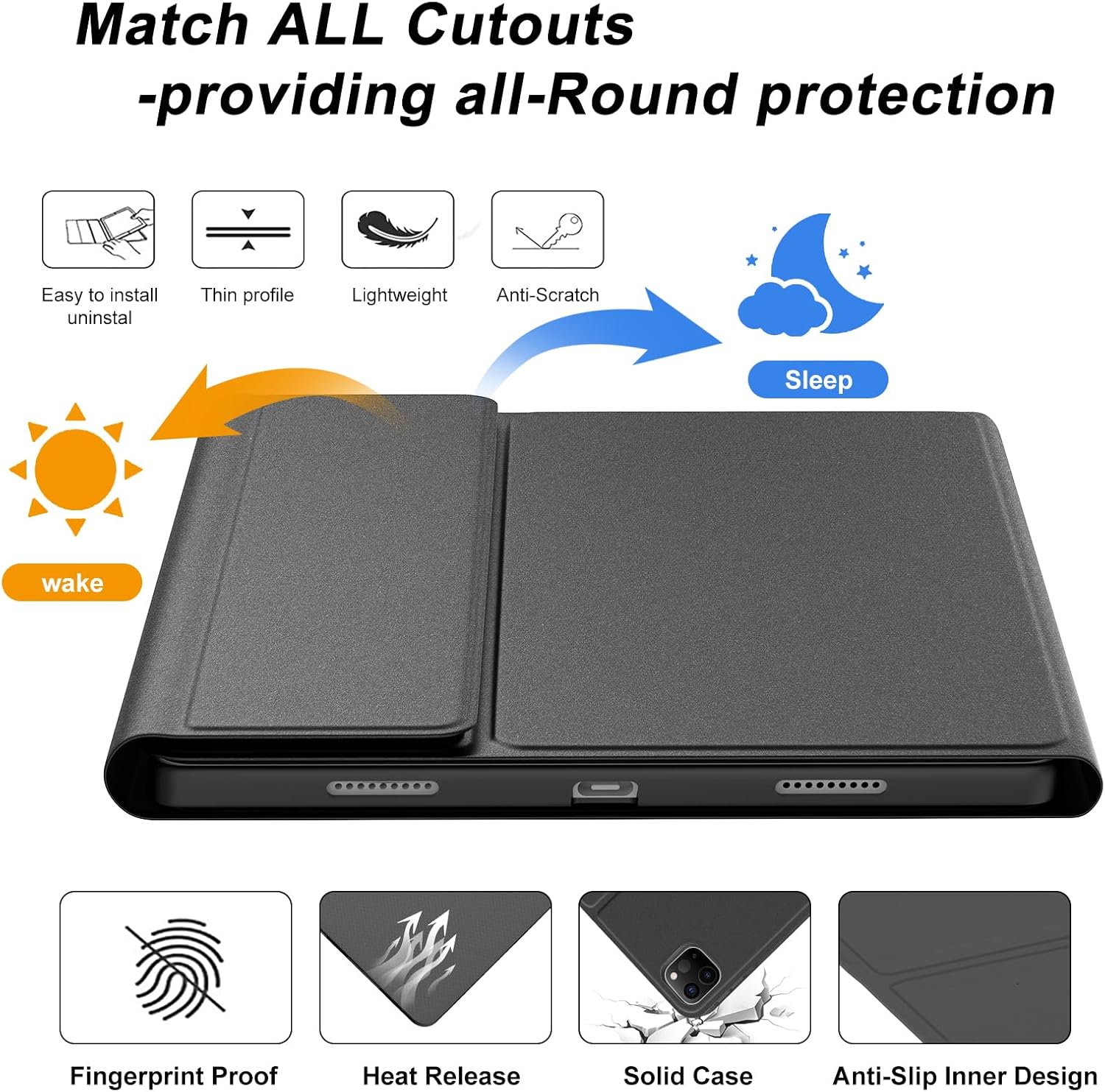 D DINGRICH Funda para iPad Pro 12.9 con teclado  Magnéticamente desmontable, retroiluminada, tipo C, conexión Bluetooth, para iPad Pro 6543