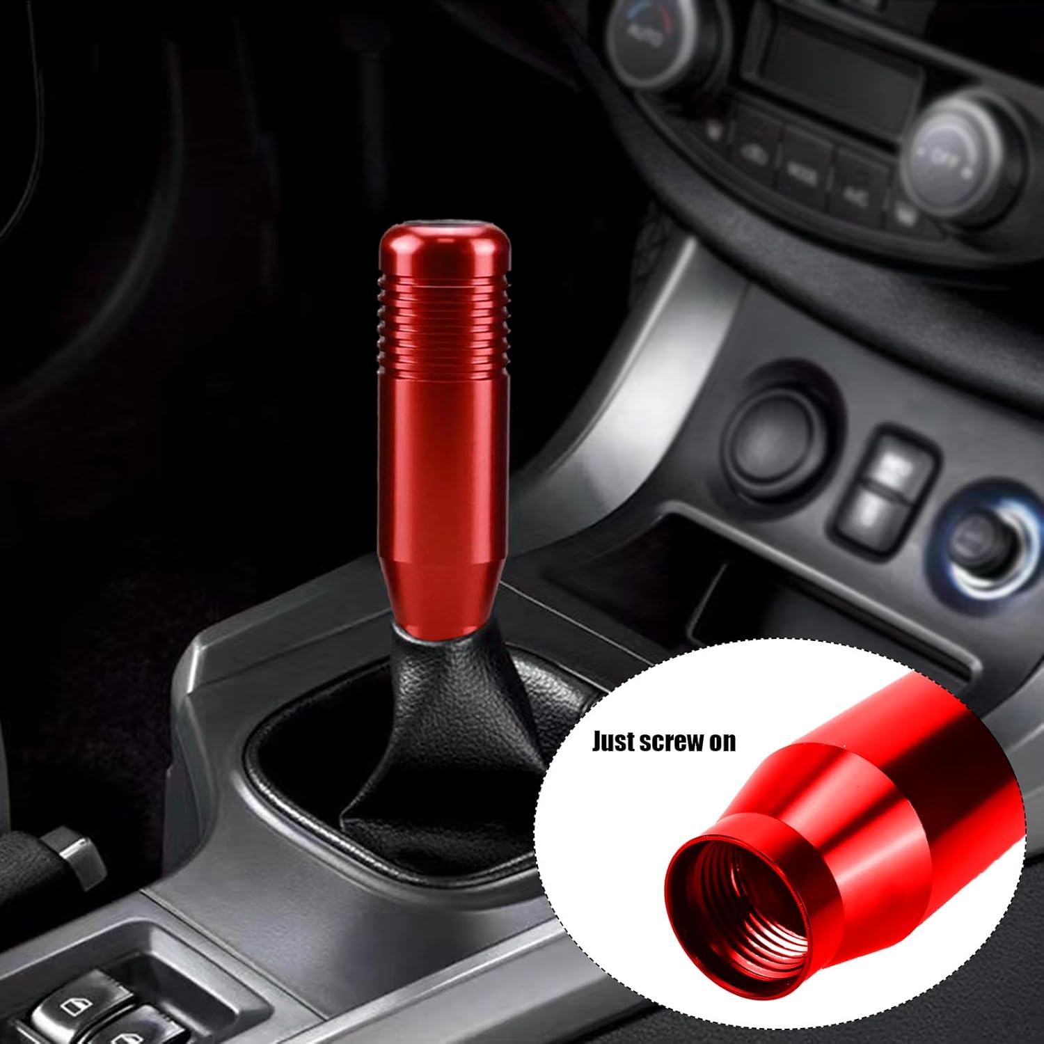 Pomos manuales para palanca de cambios de automóvil, con 3 adaptadores roscados, pomo de palanca de cambios de aleación de aluminio, universal para