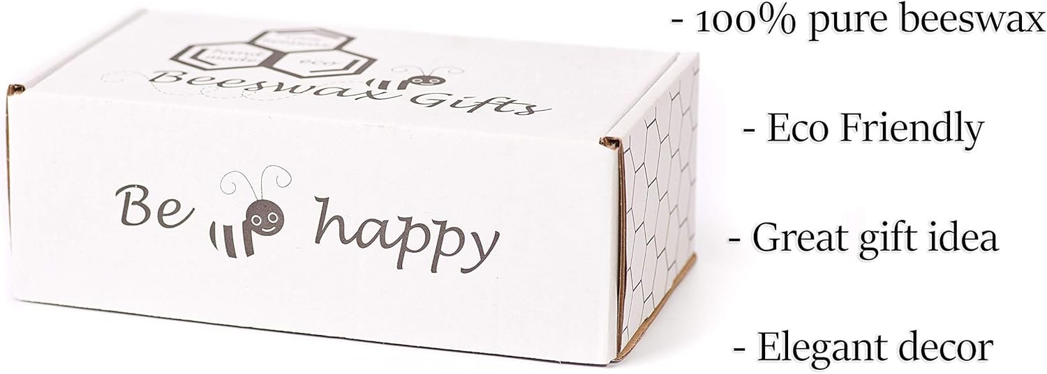 Juego de velas de cera de abeja naranja. 3 velas de pilar de cera de abeja de colores con aroma a miel natural y dije de panal hecho a mano para