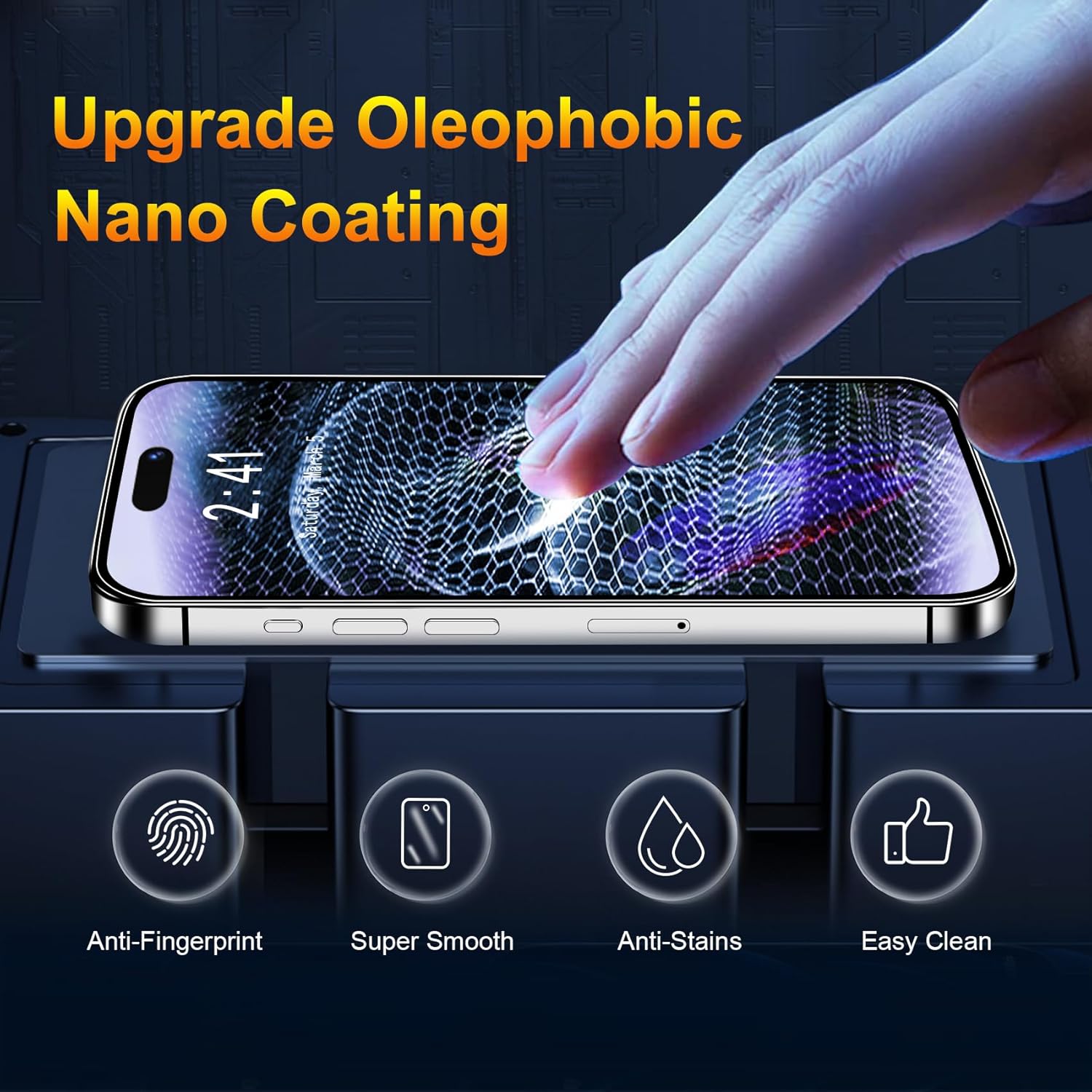 QsmQam Paquete de 3 protectores de pantalla para iPhone 15 Pro Max de 6.7 pulgadas con 3 protectores de lente de cámara, vidrio templado Ultra HD,