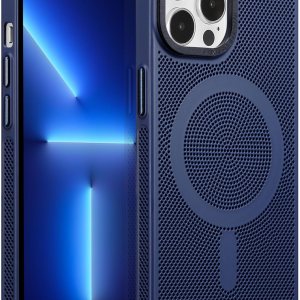 ZCDAYE Funda magnética para iPhone 13 Pro Max, funda de malla hueca 3D para teléfono con disipación de calor compatible con Magsafe, funda de ZCDAYE Funda magnética para iPhone 13 Pro Max, funda de malla hueca 3D para teléfono con disipación de calor compatible con Magsafe, funda de