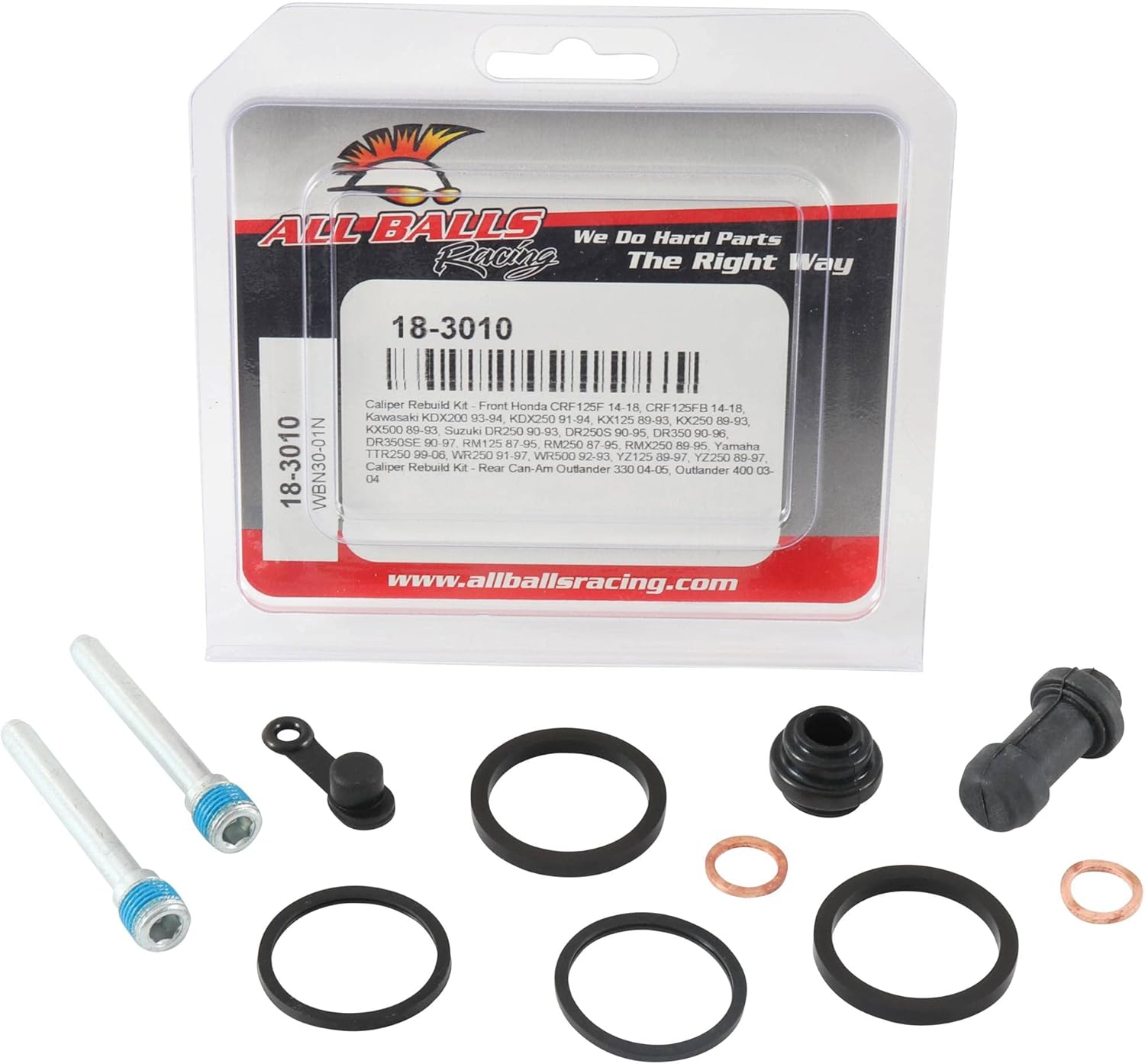All Balls Racing Kit de reconstrucción de pinza 18-3010 compatible conrepuesto para Kawasaki KDX 200 1993-1994, KDX 250 1991-1994, KX 125, KX 250,
