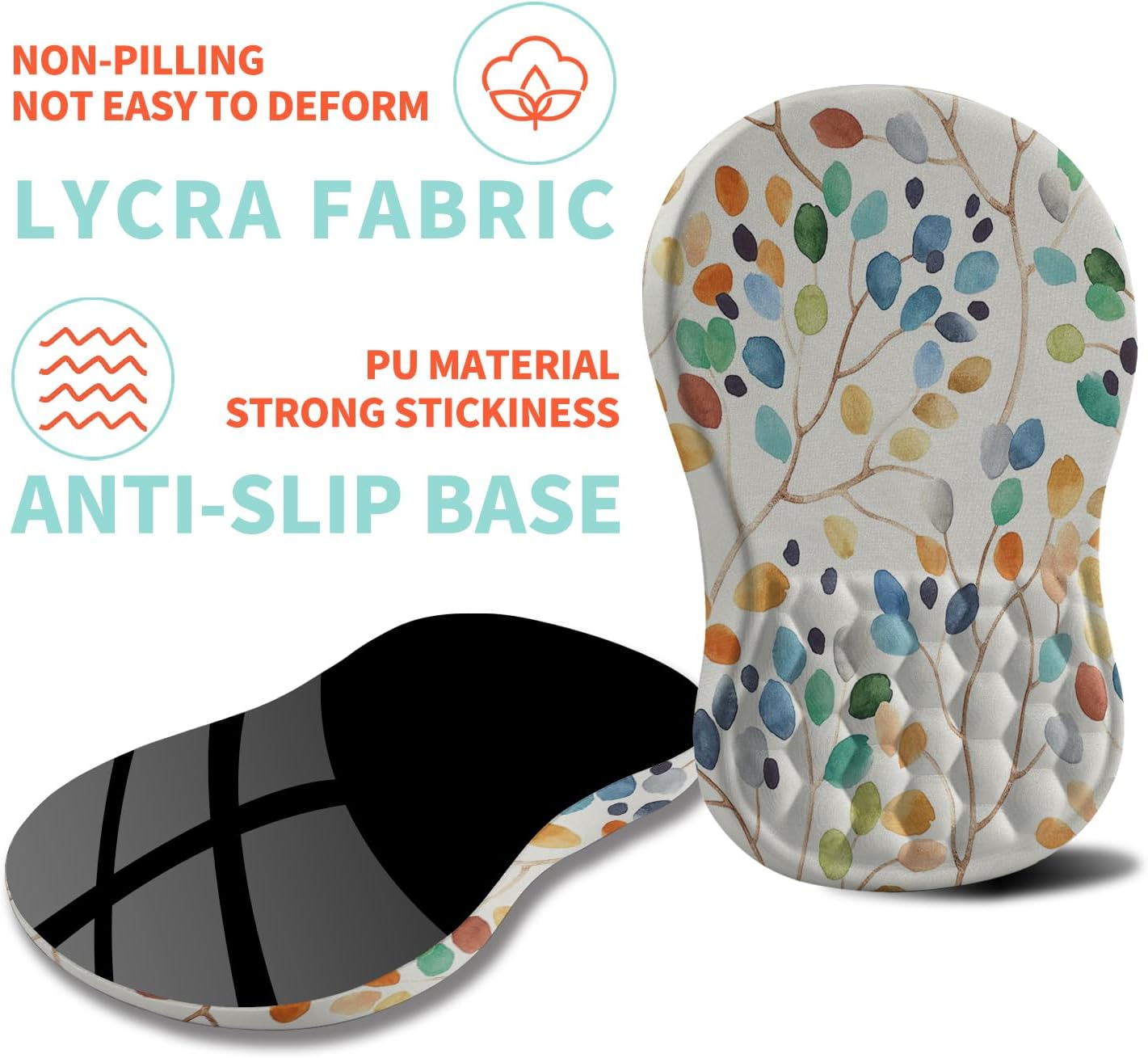 KUOSGM Alfombrilla ergonómica para mouse con diseño de masaje de gel, para aliviar el dolor del túnel carpiano, reposamuñecas, almohadilla de espuma