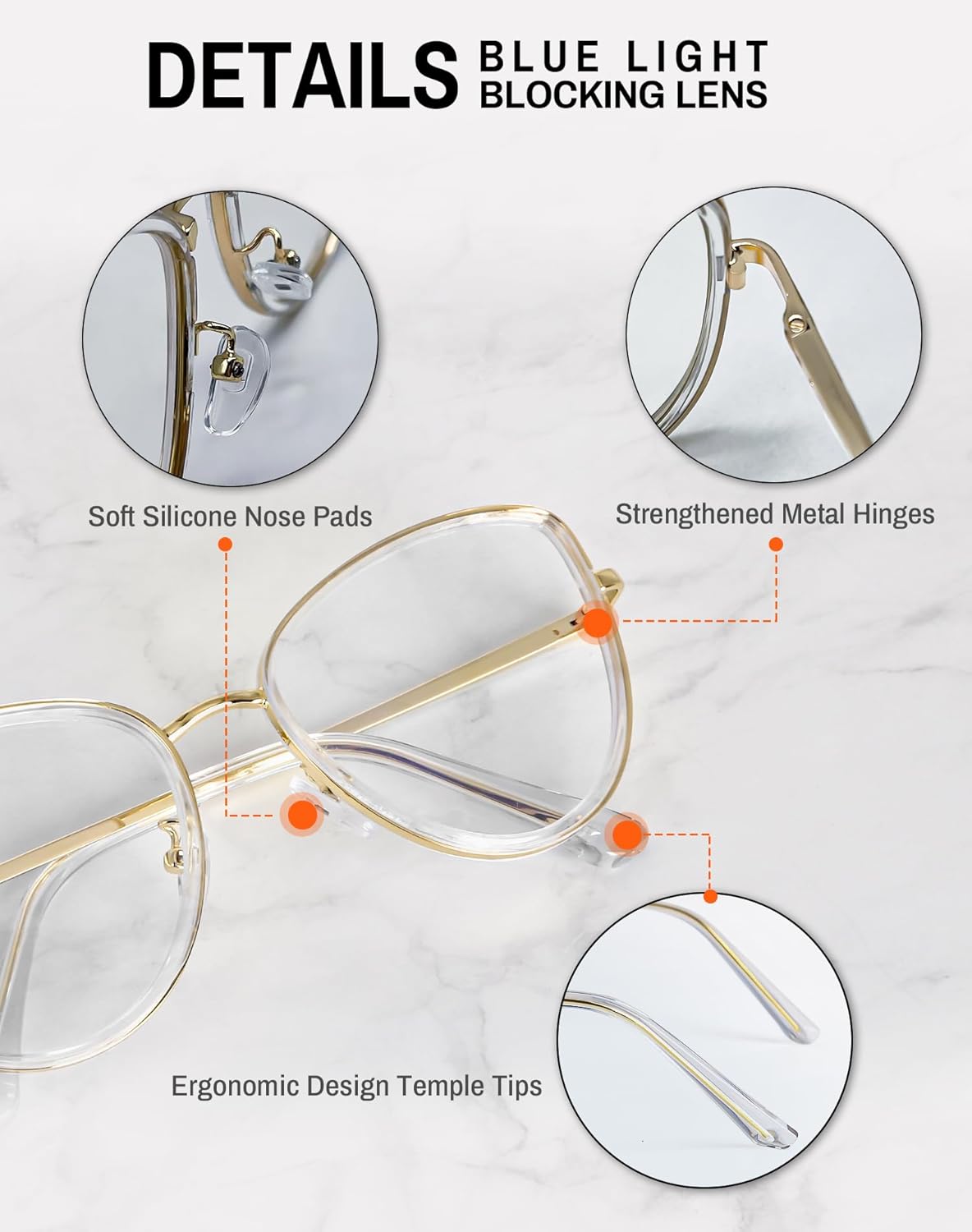 Gafas de luz azul para mujer, a la moda, anti rayos UV, para ordenador y fatiga ocular digital