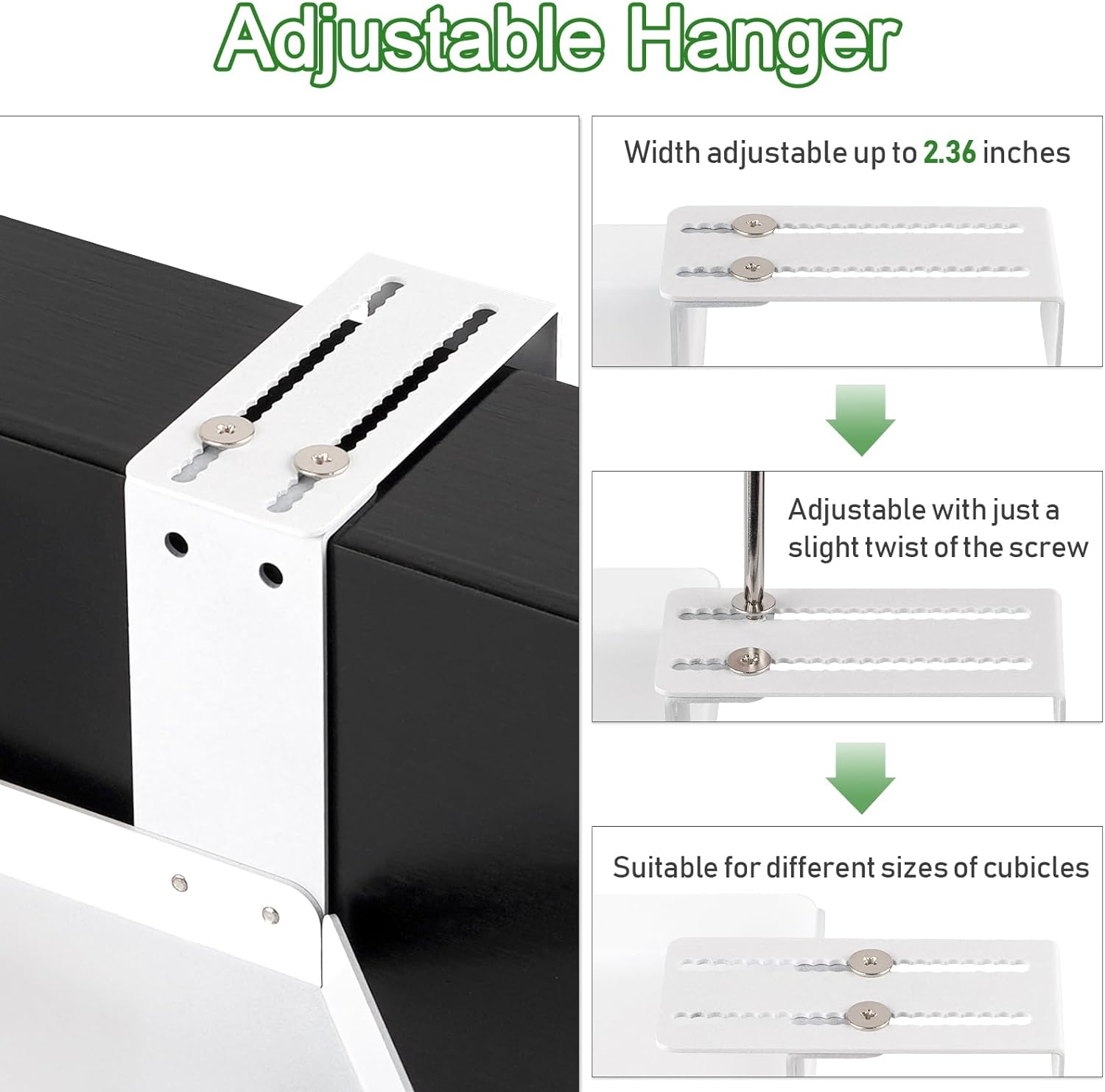 Estante de cubículo de oficina, organizador de almacenamiento de cubículos, accesorios de cubículo, estante de esquina de cubículo ajustable en