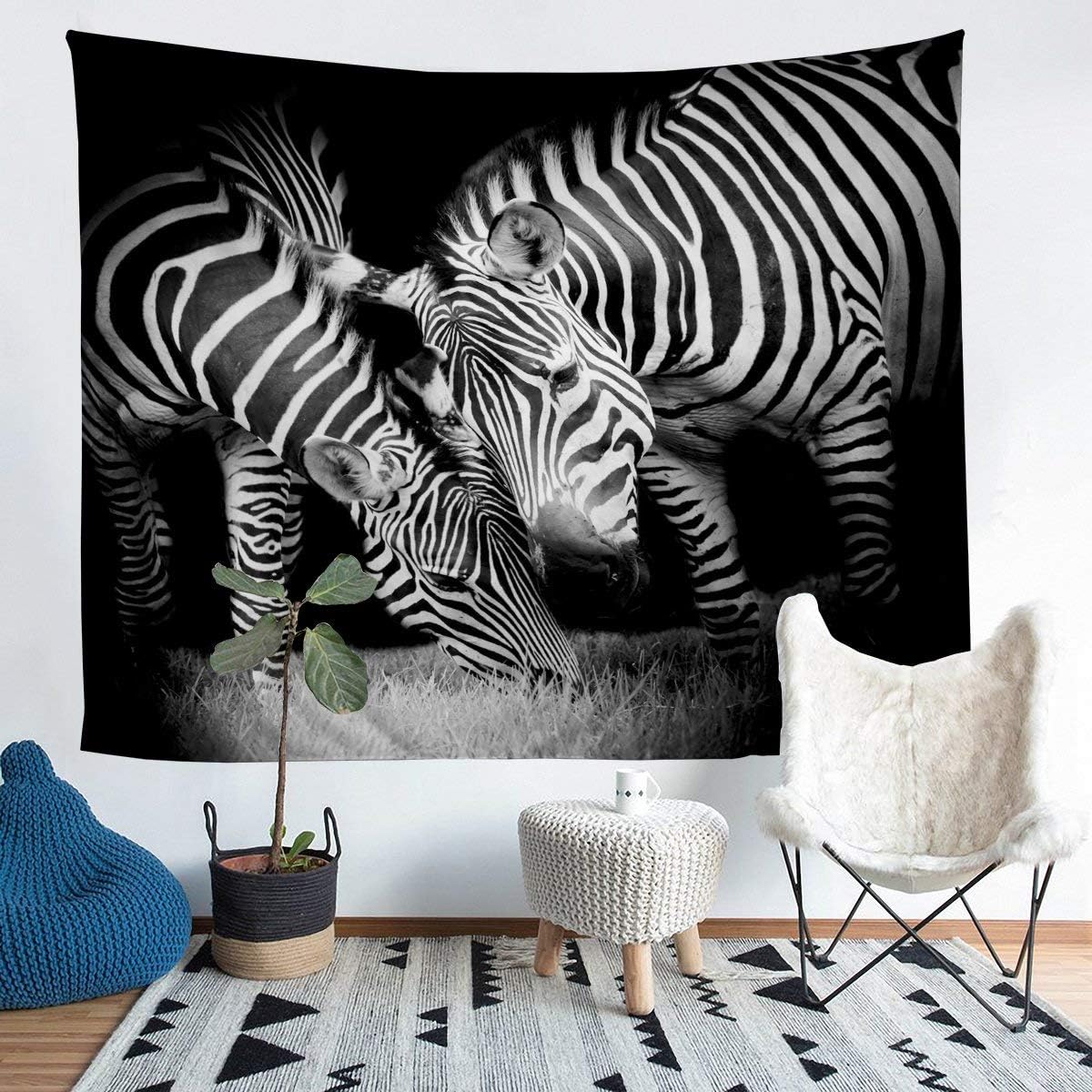 Erosebridal Tapiz de pared con diseño de cebra, para parejas, diseño de cebra, para porche, manta de pared de animales salvajes de sabana africana