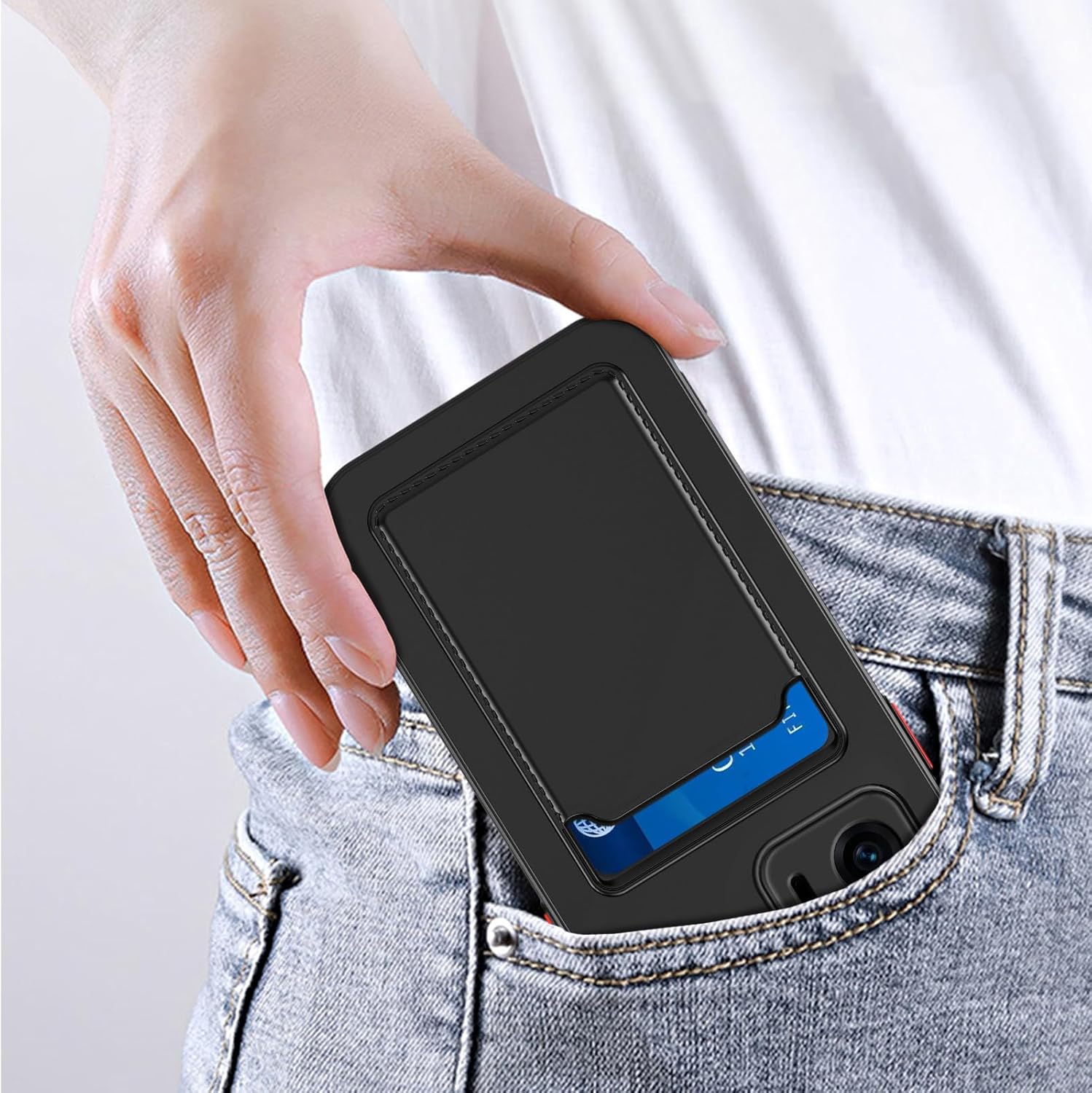 Funda de teléfono para Xiaomi 11T ProMi 11T – Funda delgada de silicona negra con ranura para tarjeta y protección de cámara