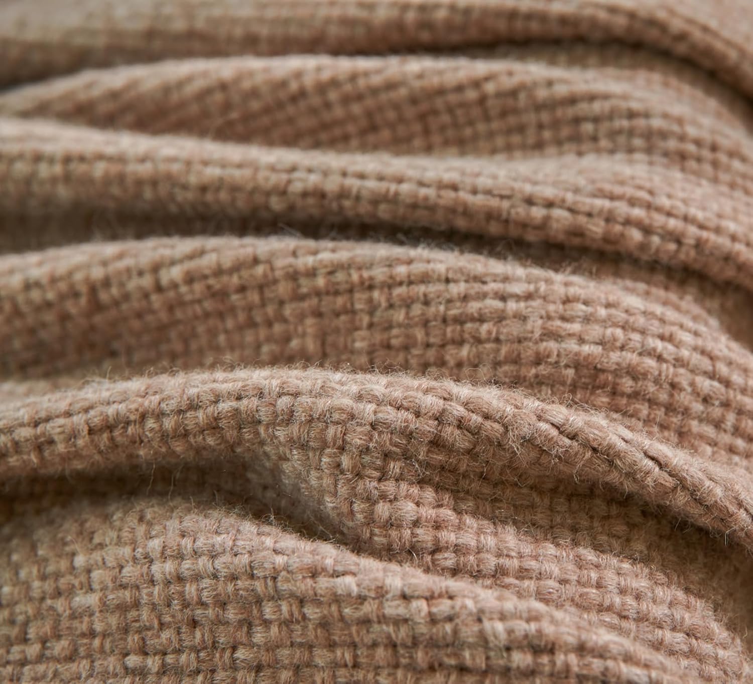 Esterra Manta de alpaca de lujo con elegantes borlas anudadas a mano, acogedora, cálida e hipoalergénica, manta de lana merino de alpaca para sofá,