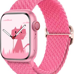 Yaber Correa elástica trenzada para Apple Watch de 1.496 in, 1.575 in, 1.614 in, 1.654 in, 1.732 in, 1.772 in, 1.929 in, para mujeres y hombres, Yaber Correa elástica trenzada para Apple Watch de 1.496 in, 1.575 in, 1.614 in, 1.654 in, 1.732 in, 1.772 in, 1.929 in, para mujeres y hombres,