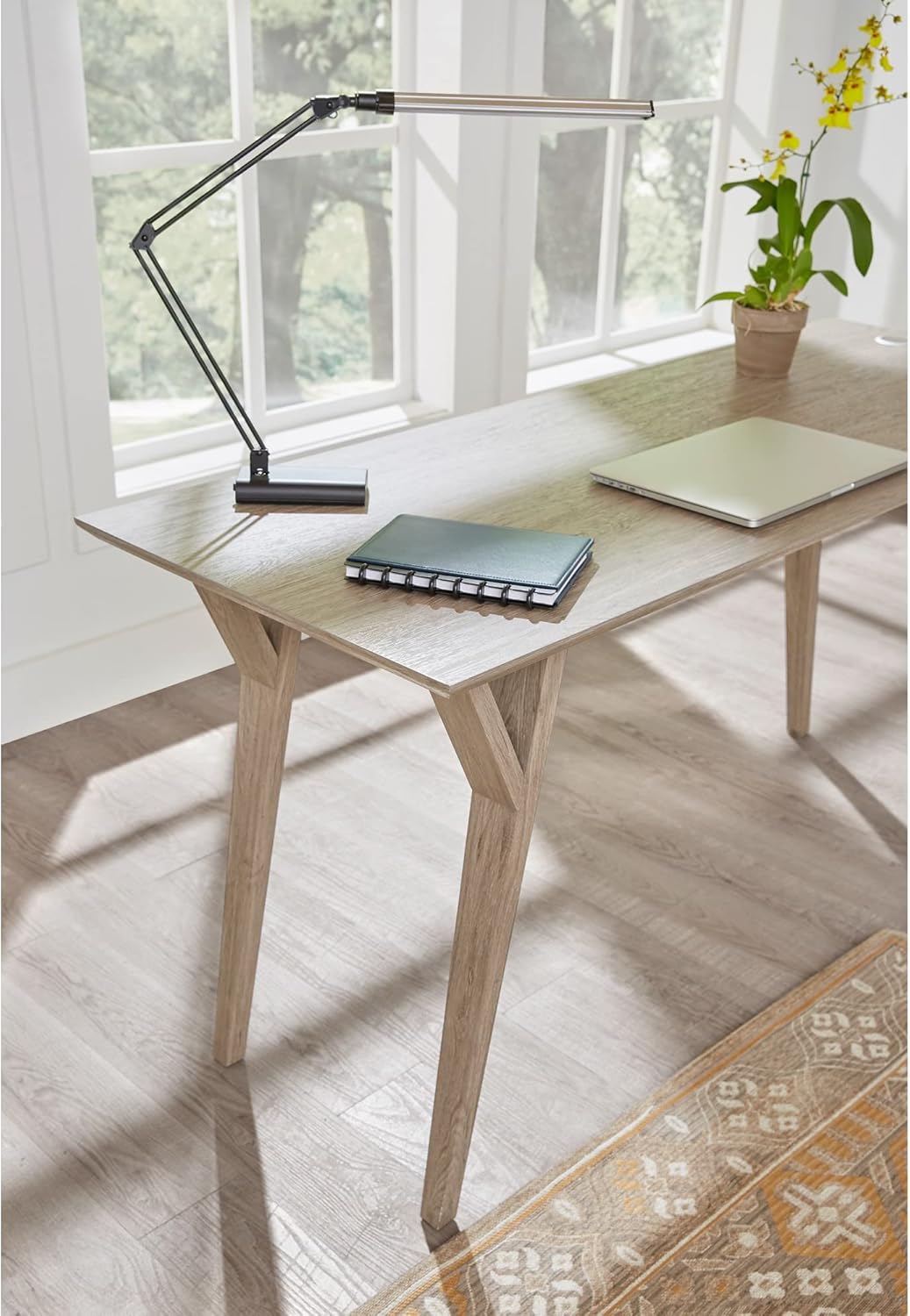Realspace Arquitecto lámpara de escritorio, ajustable, 21-12″H, negroplata
