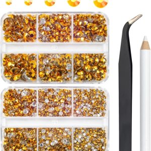 3060 diamantes de imitación de resina dorada brillante con parte trasera plana para vasos, manualidades, diamantes de imitación de gelatina dorada 3060 diamantes de imitación de resina dorada brillante con parte trasera plana para vasos, manualidades, diamantes de imitación de gelatina dorada