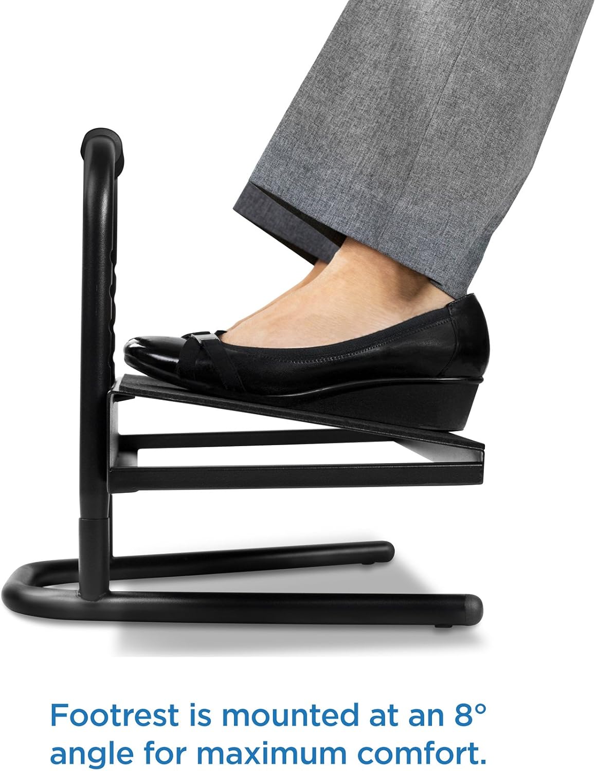 Mount-It! Reposapiés de altura ajustable para estar de pie y sentarse, reposapiés independiente debajo del escritorio con asa y seis ajustes de