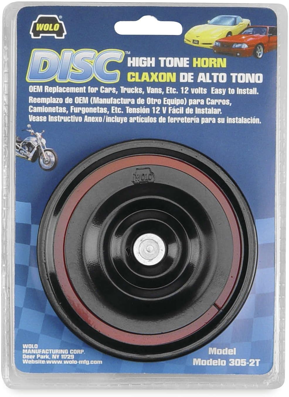 Wolo Bocina eléctrica de tono alto de disco 305-2T – 115 decibelios  420Hz
