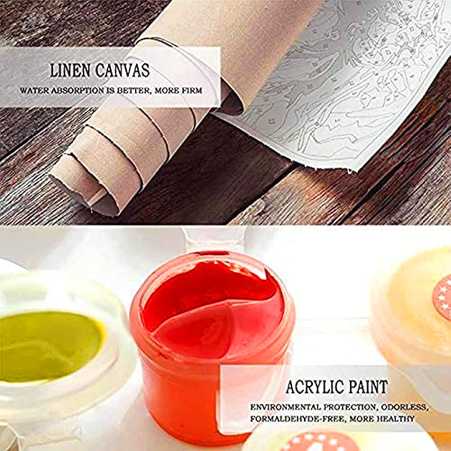 Tucocoo Pintura por números para adultos, kit de pintura al óleo de acuarela de niña bonita sobre lienzo con pinceles y pigmento acrílico, imagen de