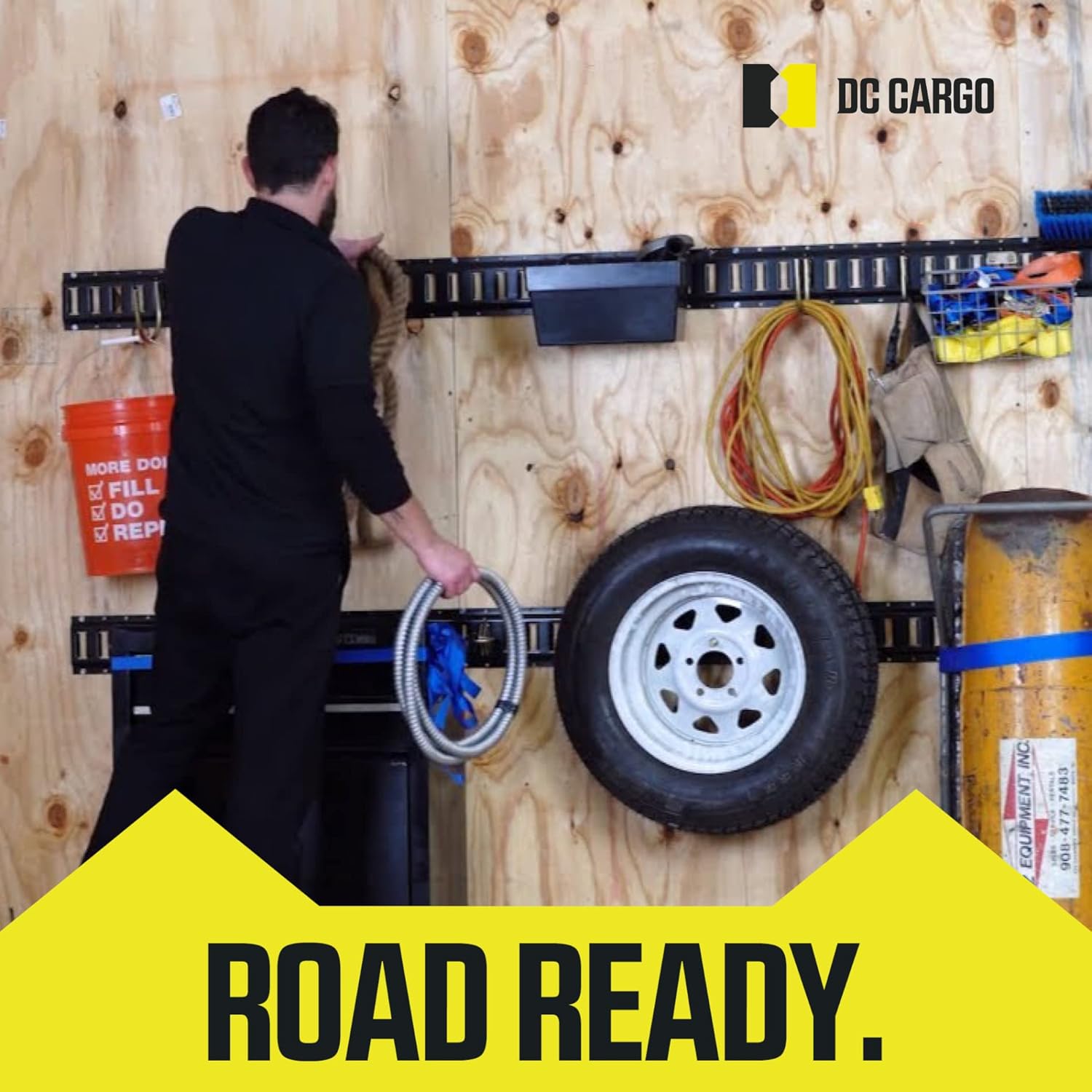 DC Cargo – Ganchos de escalera extendidos planos en J para riel (10 unidades), accesorios para colgar en la pared del garaje, ganchos de