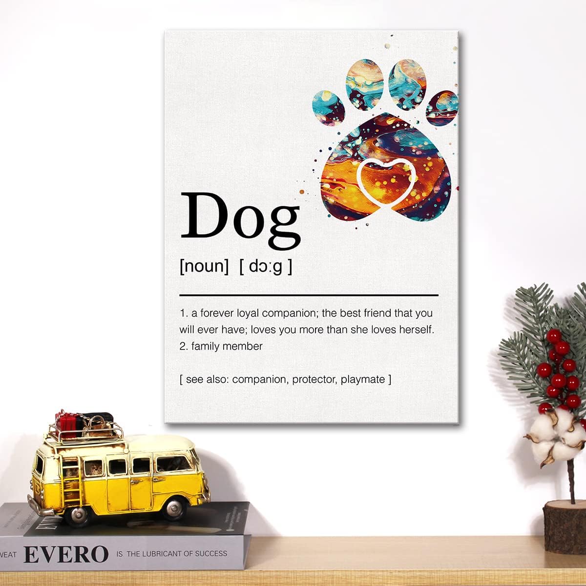 Lienzo decorativo para pared, diseño motivacional de perro, pintura en lienzo para el hogar, oficina, decoración de pared, enmarcado, regalo para