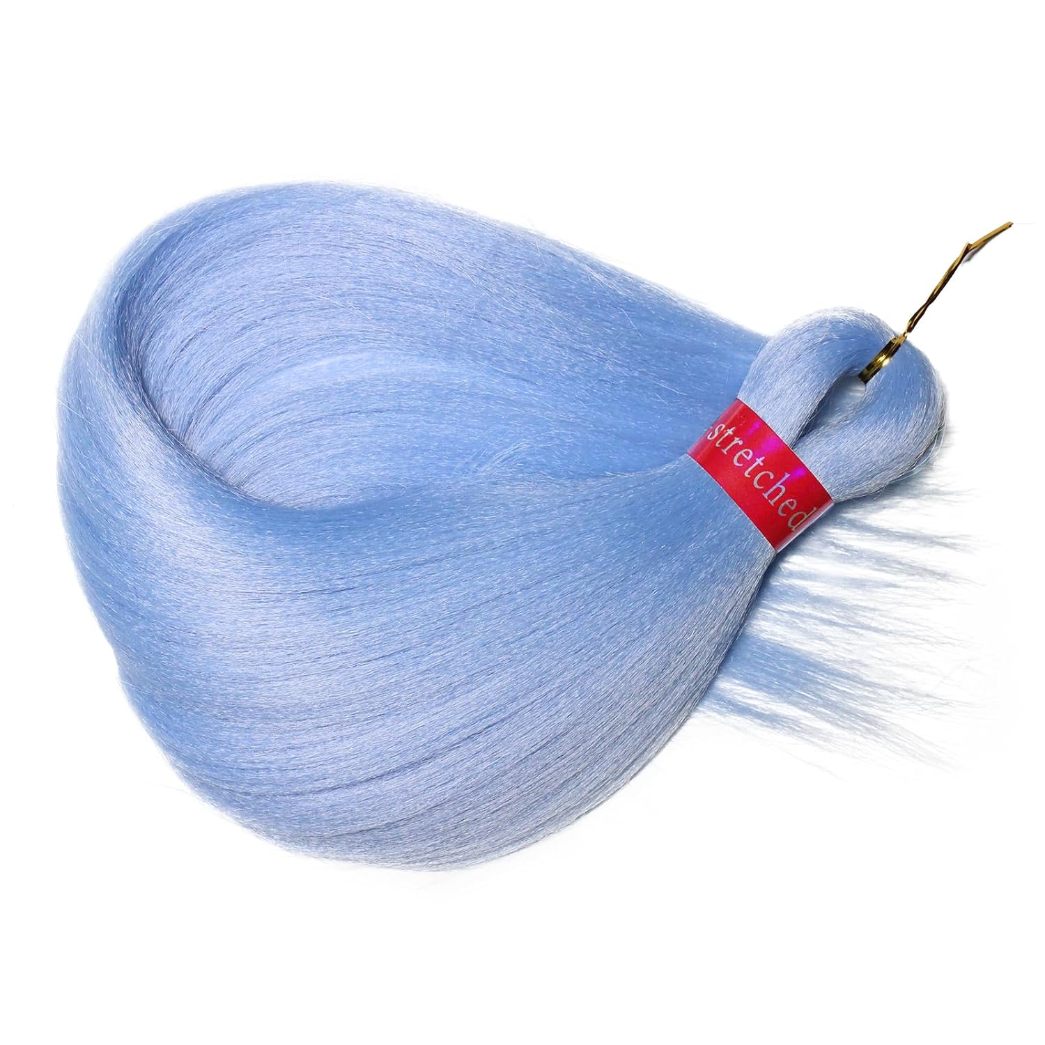 Cabello trenzado de color azul bebé preestirado de 26 pulgadas, extensiones de cabello trenzado Kanekalon, 3 paquetes de trenzas de pelo de fibra