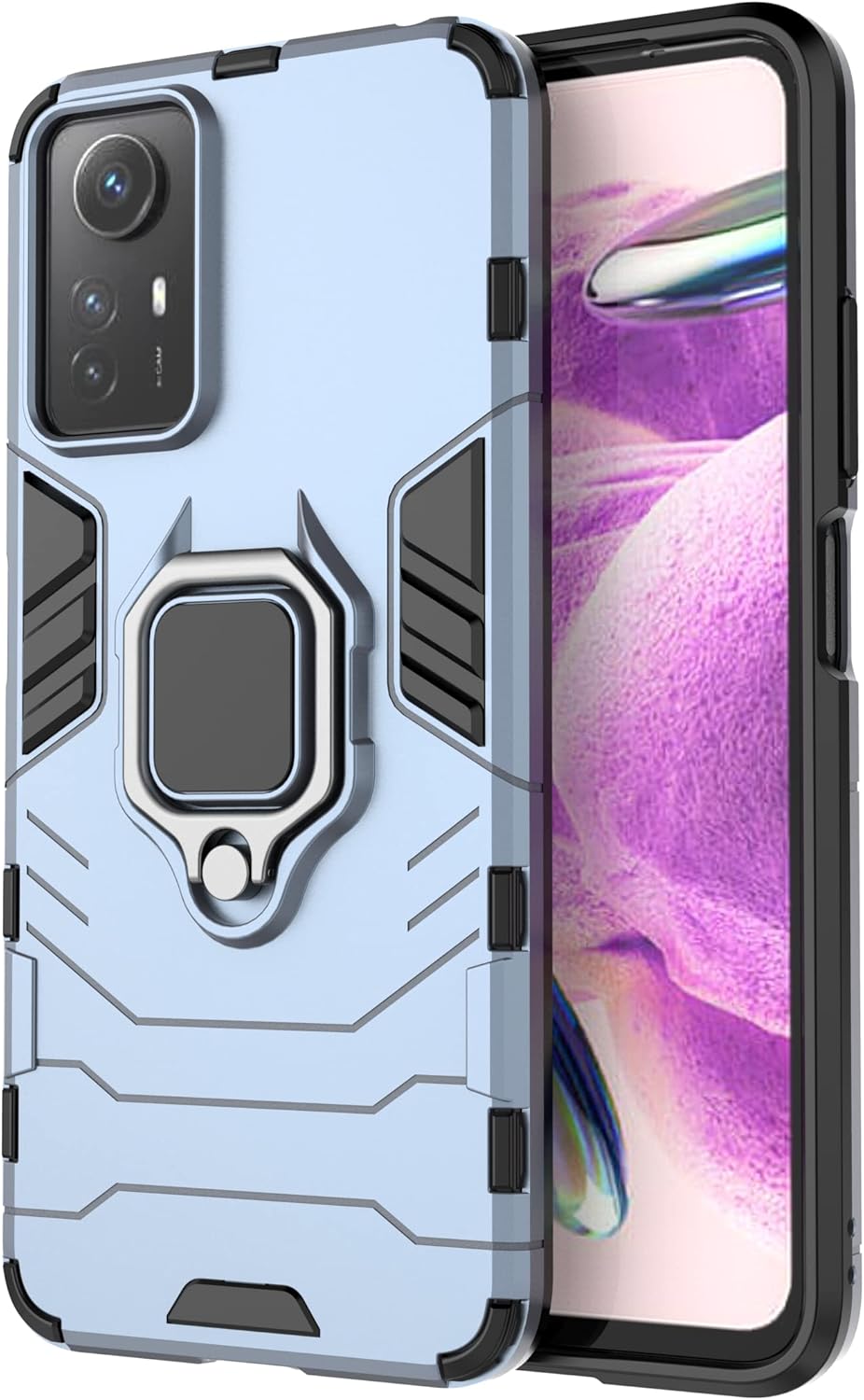 Funda para Xiaomi Redmi Note 12S 4G Caso,Soporte de montaje magnético para coche Funda Shell para Xiaomi Redmi Note 12S 4G Caso Azul
