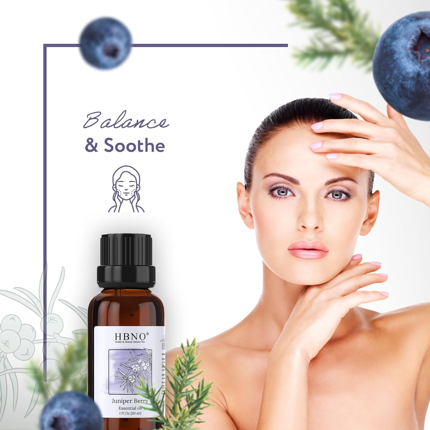 HBNO Aceite esencial de bayas de enebro, 1 onza (1.0 fl oz), tamaño de viaje, aceite de bayas de enebro natural, destilado al vapor, perfecto para
