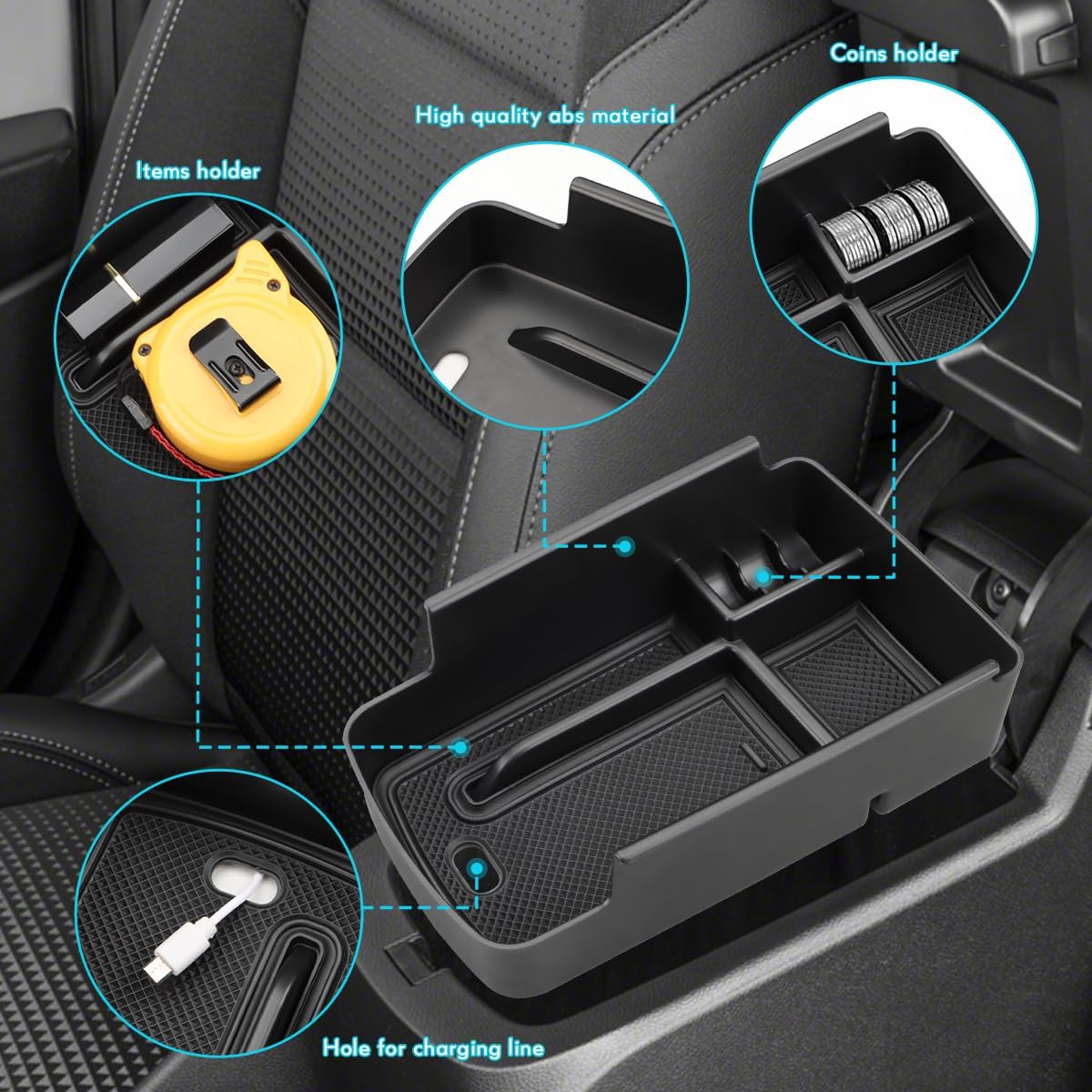 MARCHFA Bandeja organizadora de consola central compatible con Chevy Trax 2024, accesorios para Buick Encore GX Envista 2024, bandeja organizadora