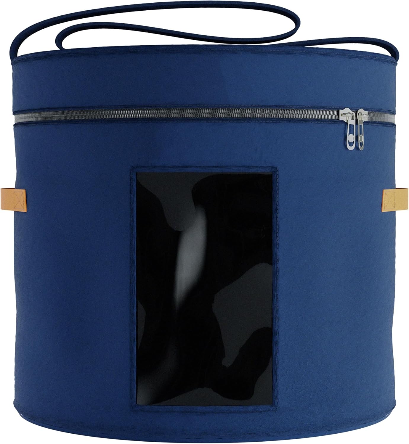 Caja de almacenamiento para sombreros redondos  19 x 17 pulgadas  Caja de sombrero de vaquero con ventana transparente  Estuche de transporte de
