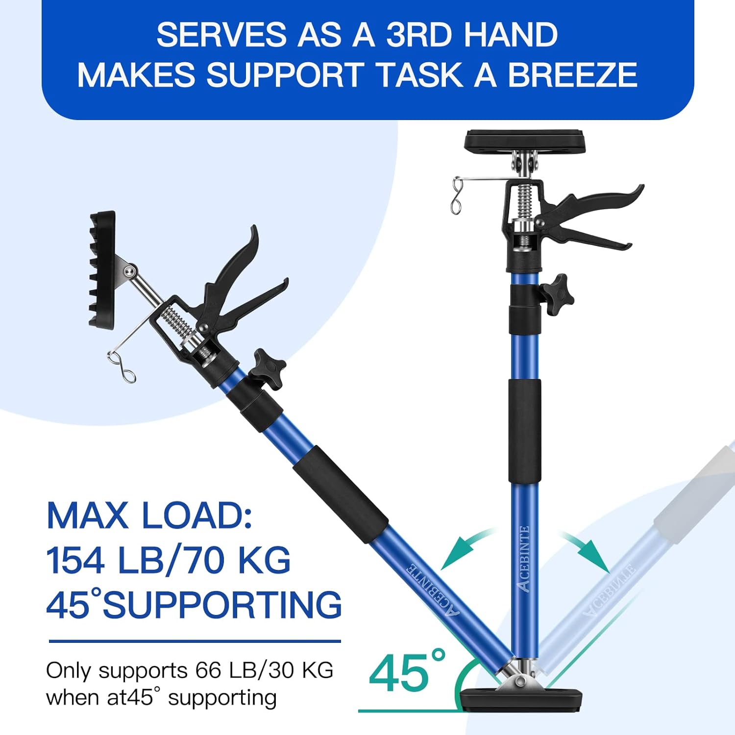 2PK poste de soporte, sistema de soporte telescópico de acero ajustable rápido de tercera mano, varilla de soporte, soporta hasta 154 libras,