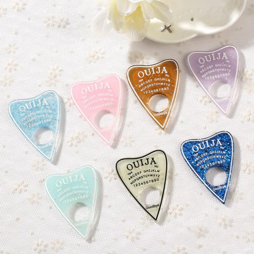 SEBOYKING 10 dijes de Navidad espeluznantes ataúd bola de cristal Ouija adornos de sombrero de parte trasera plana, abalorios acrílicos para hacer