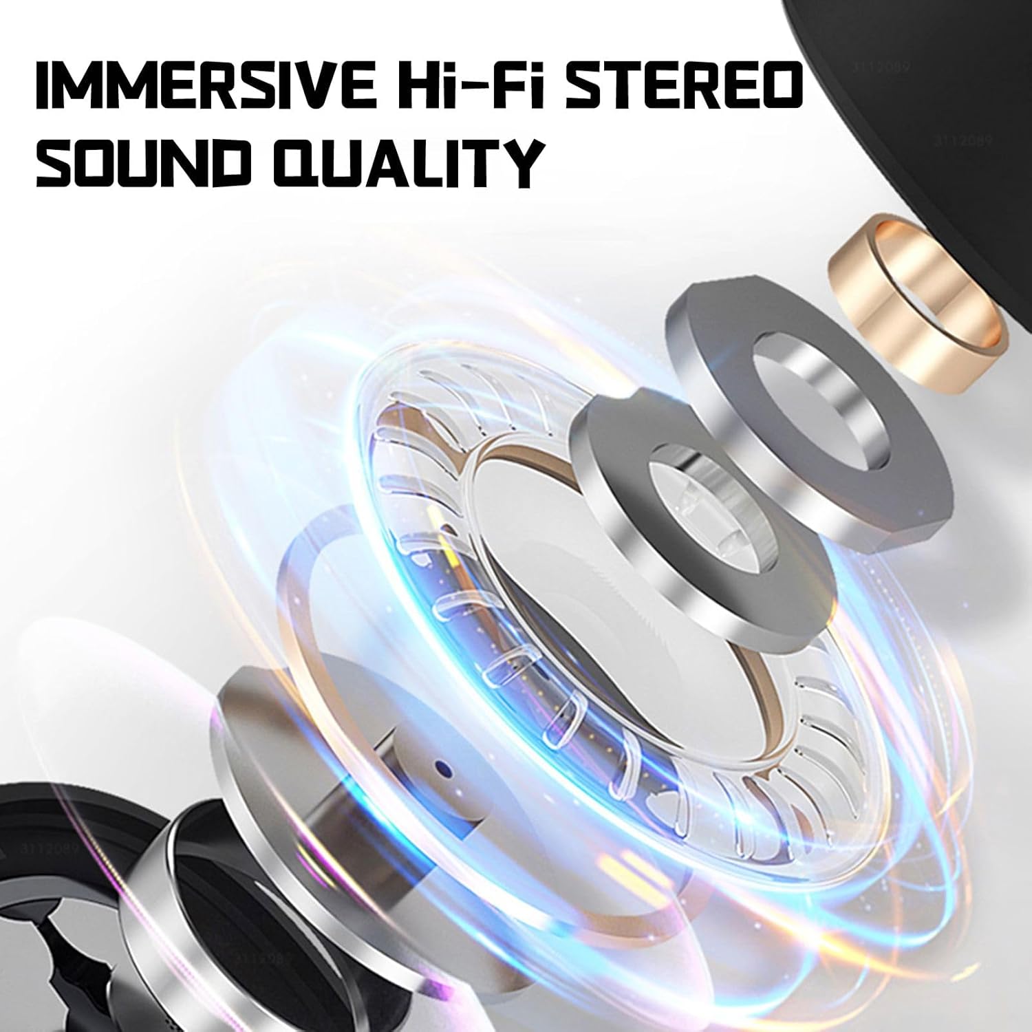 viken Mini auriculares inalámbricos Bluetooth de 5.3 pulgadas, auriculares ligeros con micrófono integrado, IPX5 impermeable, sonido premium
