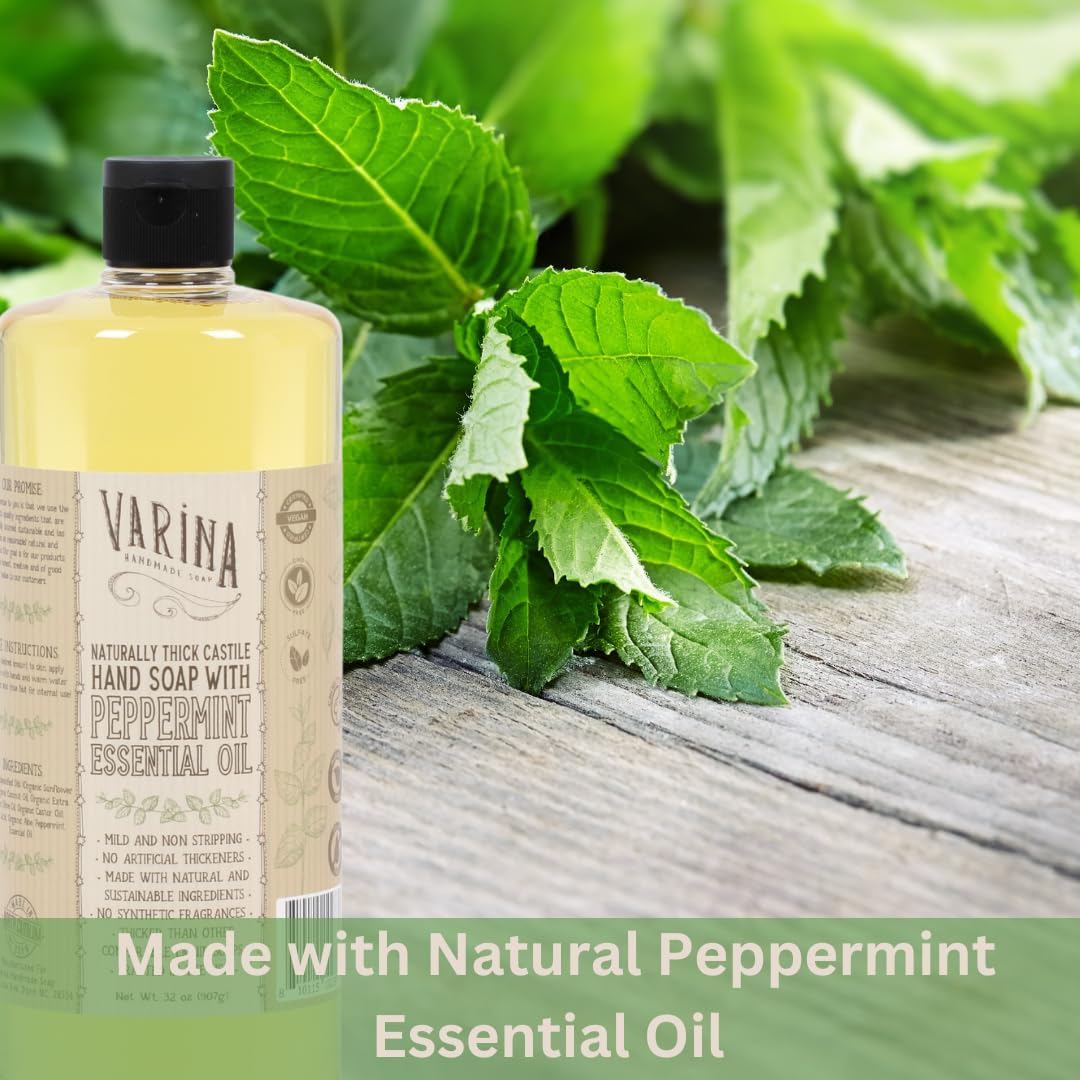 Varina Jabón Líquido de Castilla Orgánico Líquido Menta – 32oz
