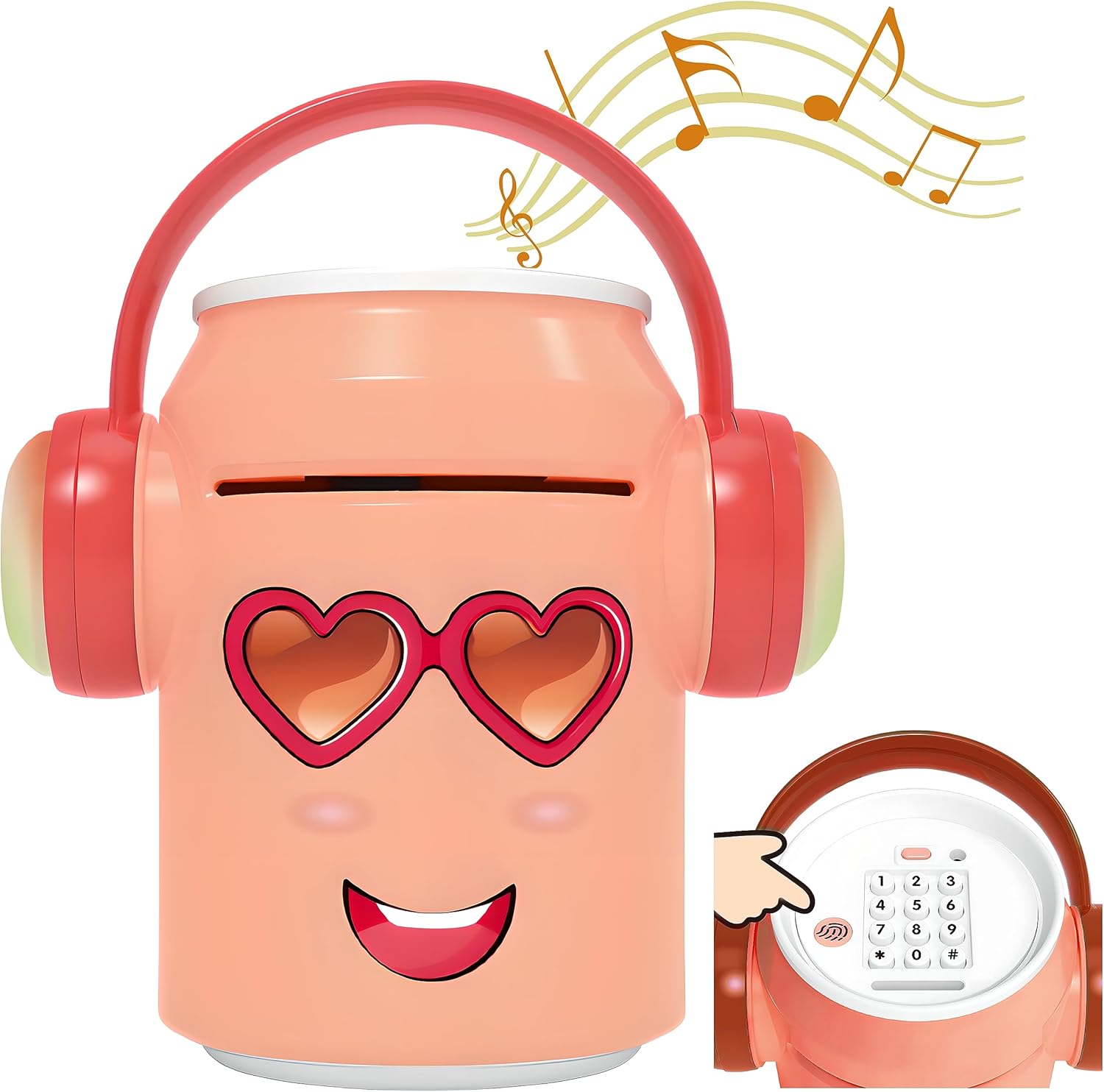 Banco de cajero automático para niños,Alcancía electrónica de música rosa para niñas,Banco seguro para niños grandes
