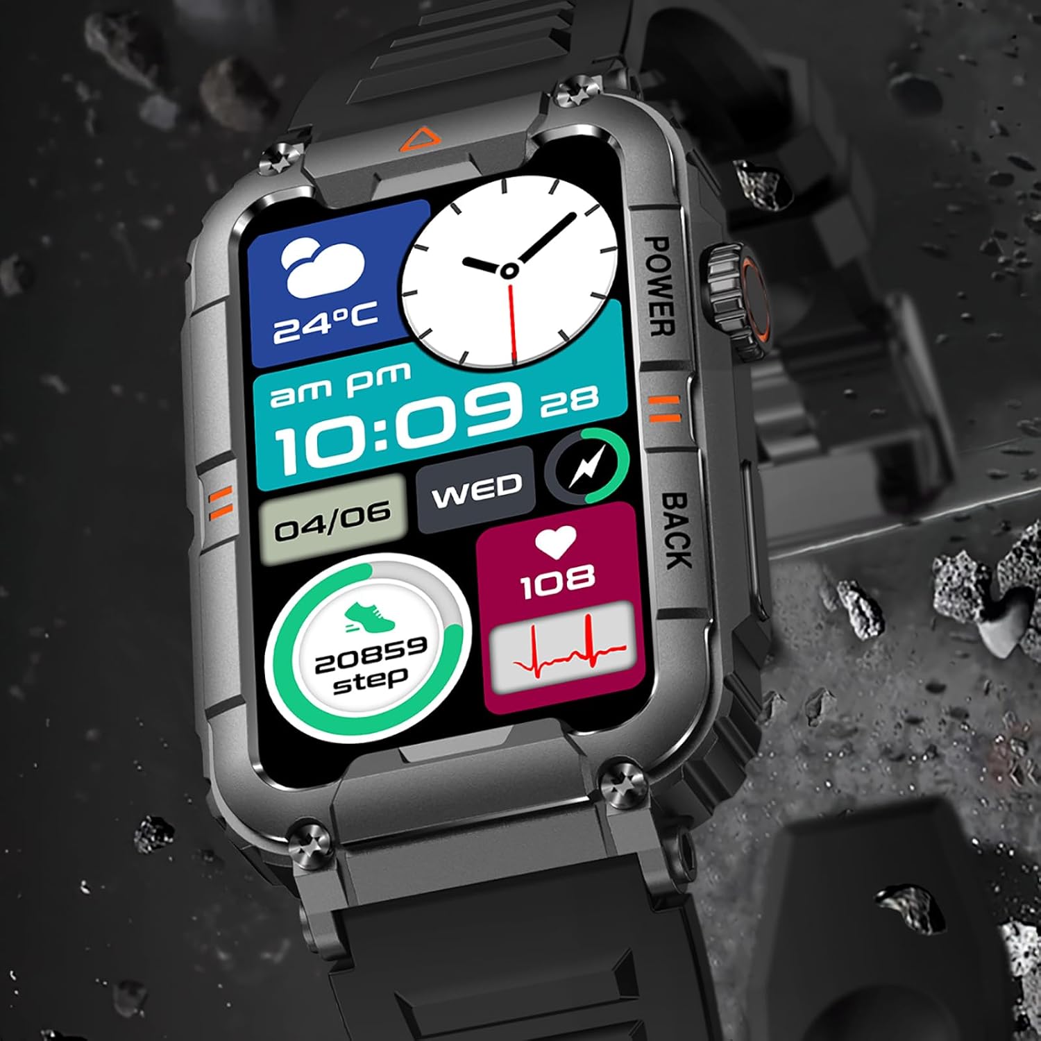 niolina Reloj inteligente para teléfonos Android iOS con respuesta y llamadas de 1.57 pulgadas, monitor de fitness HD para hombres, con contador de