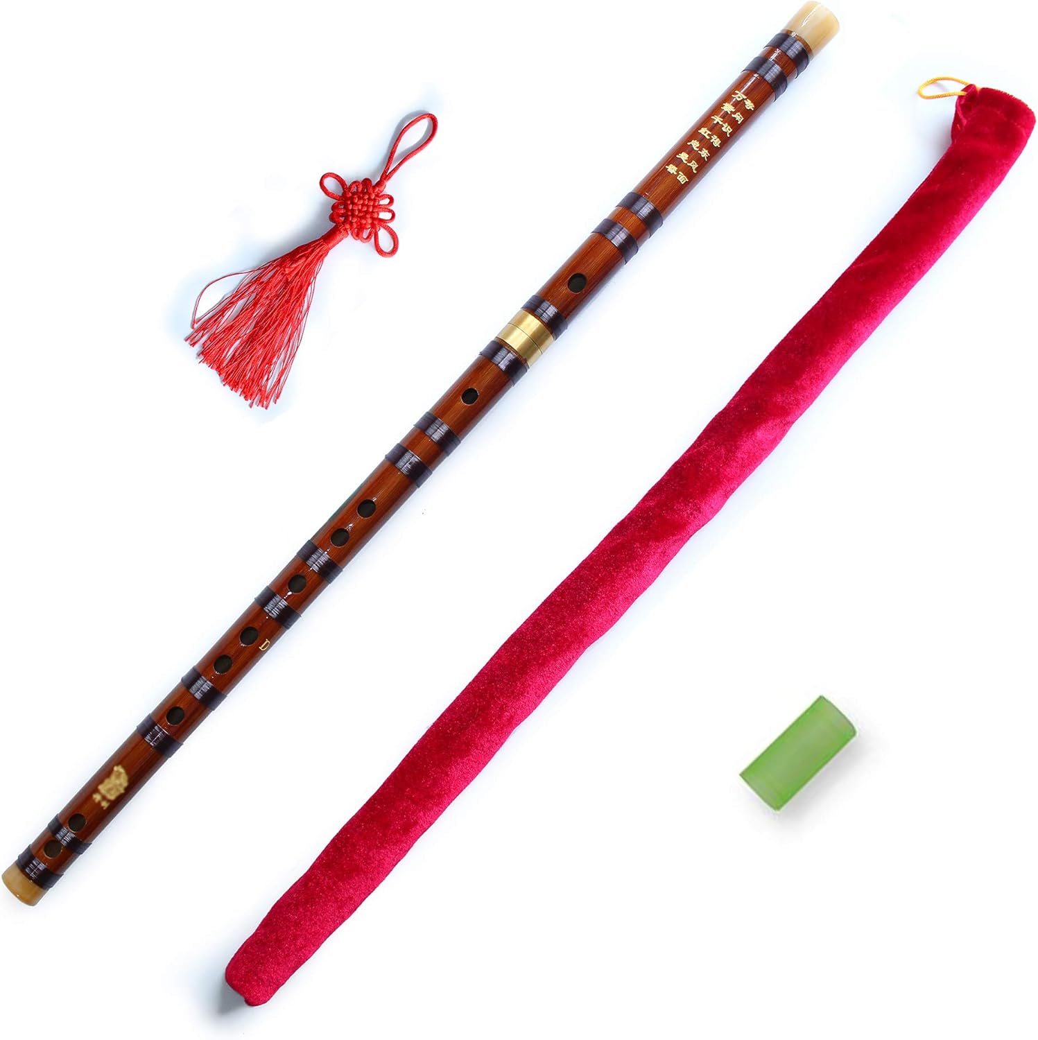 Flauta de bambú de estilo vintage Instrumento musical chino Dizi tradicional (clave D)