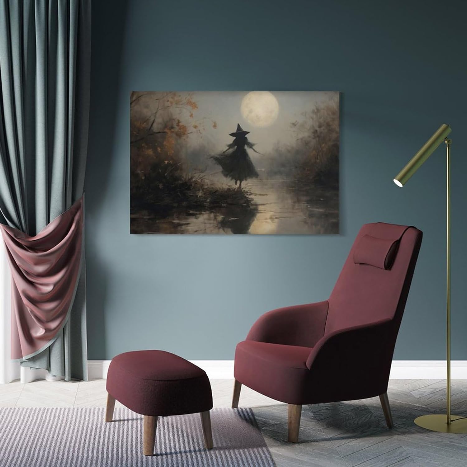Hermosas impresiones artísticas de arte visual, estéticas de Halloween, impresiones vintage de brujas, brujas, lienzo de brujería, impresiones
