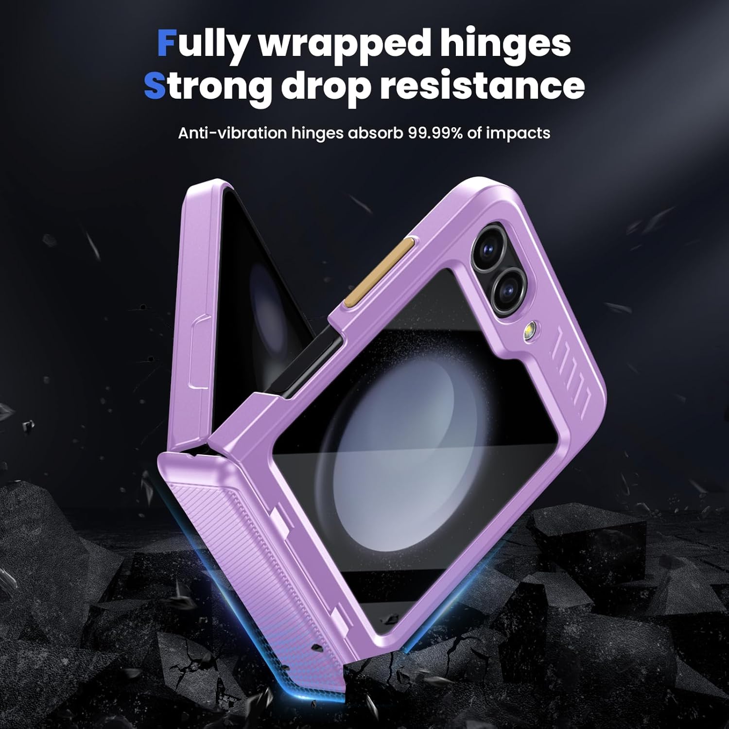 Funda a prueba de golpes para Galaxy Z Flip 5, Z Flip 5 con protección de bisagra y protector de pantalla integrado, carcasa resistente de cuerpo