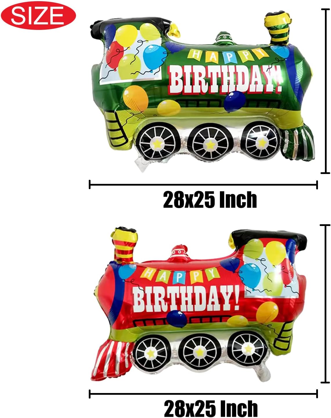 8 globos de papel de aluminio de tren para decoración de fiesta de cumpleaños de vapor, baby shower, suministros de fiesta