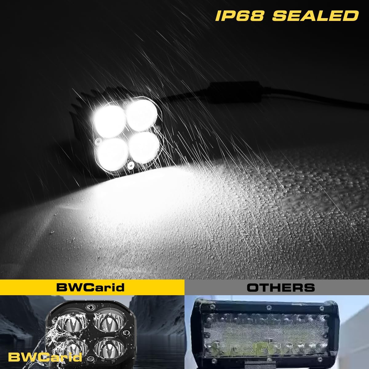 Kit de luces antiniebla auxiliares LED de 40 W con interruptor, arnés de cable, haz de inundación, impermeable, para Jeep, camioneta, SUV,