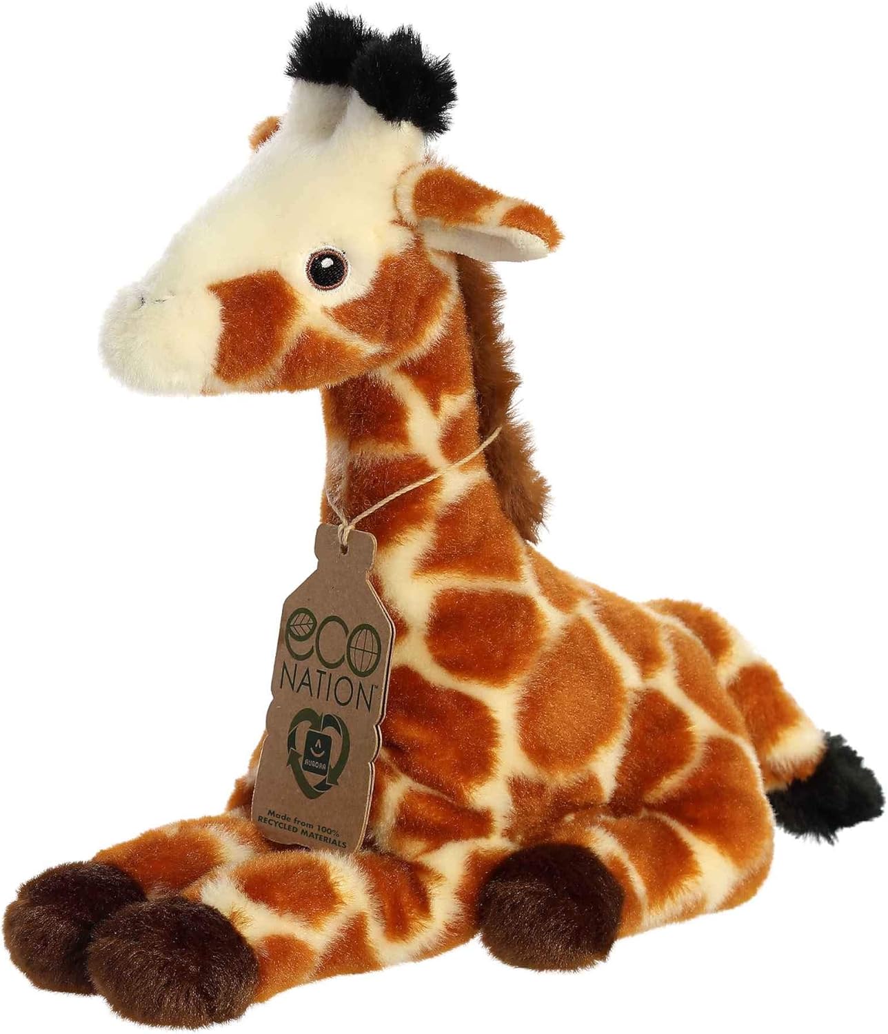 Aurora Eco-Friendly Eco Nation – Animal de peluche ecológico, hecho con materiales reciclados, jirafa color naranja, 8.5 pulgadas