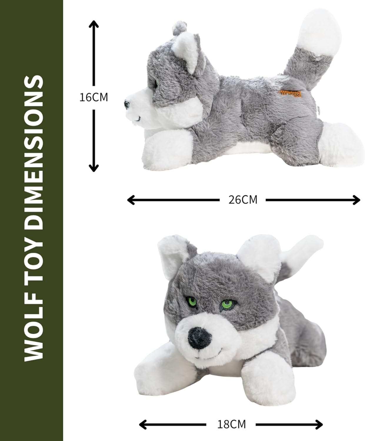 Fenrir Juguete de peluche esponjoso de lobo para perros