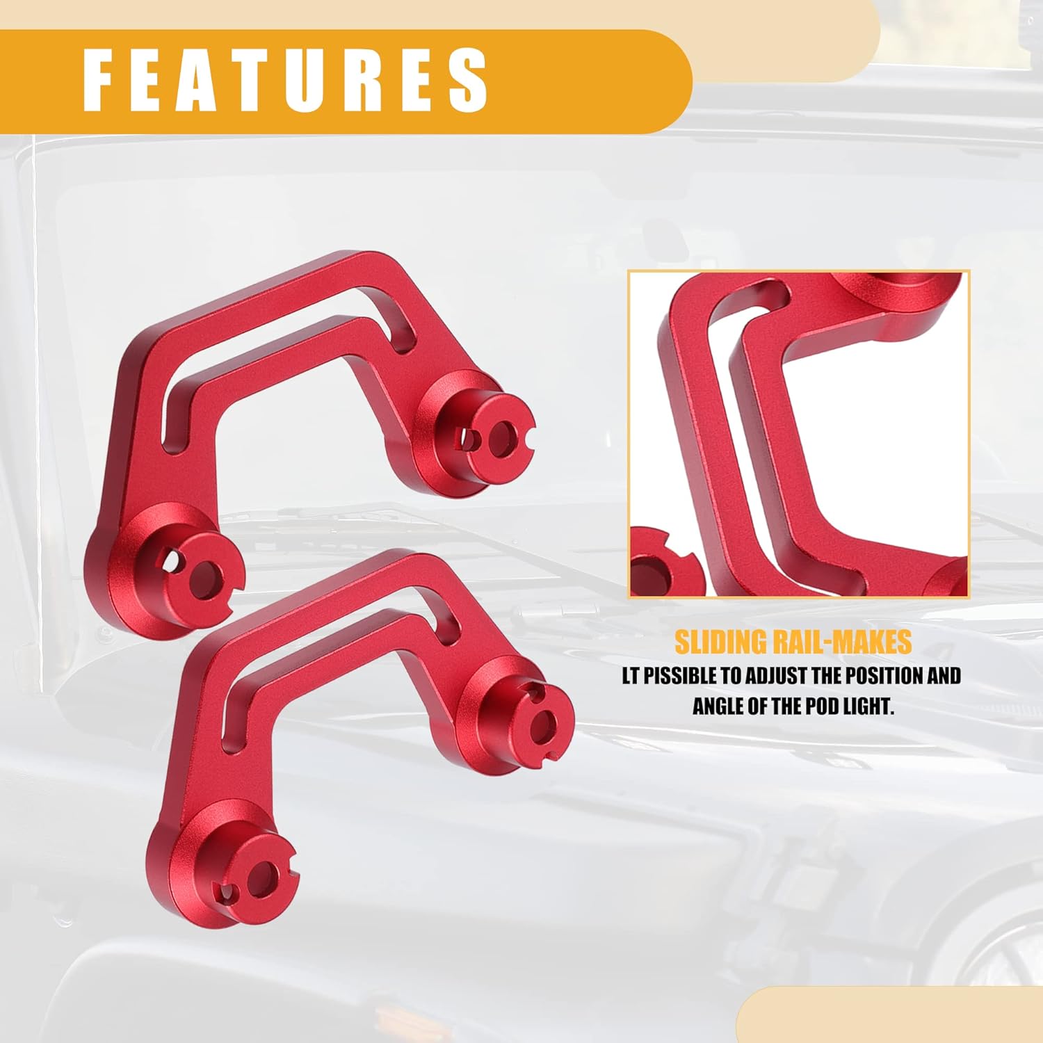 Soportes de montaje de luz de trabajo LED para parabrisas  Soporte de montaje de luz delantera de coche  para Jeep Gladiator JT 2020 2021 2022 metal